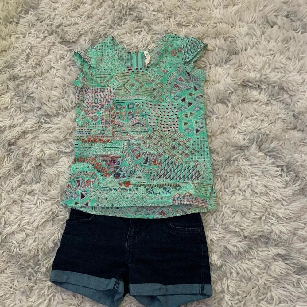 Cat & Jack girls denim shorts w/ adjustable waist Size 7